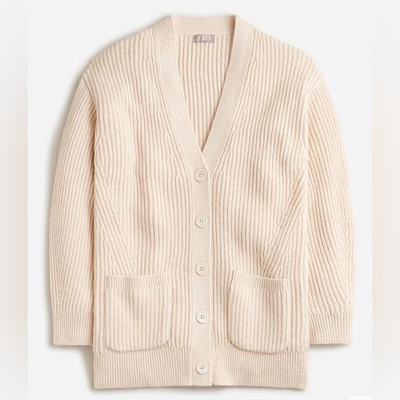 NWOT JCrew Ribbed V-neck cardigan sweater - Picture 2 of 8